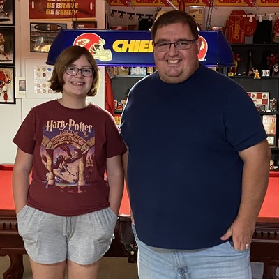 Brandon Peoples 1350 KMAN News Director and his daughter Lorelei